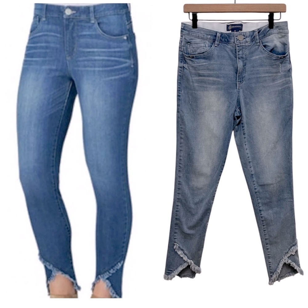 Democracy Ab Solution tulip hem Medium Wash skinny size 8